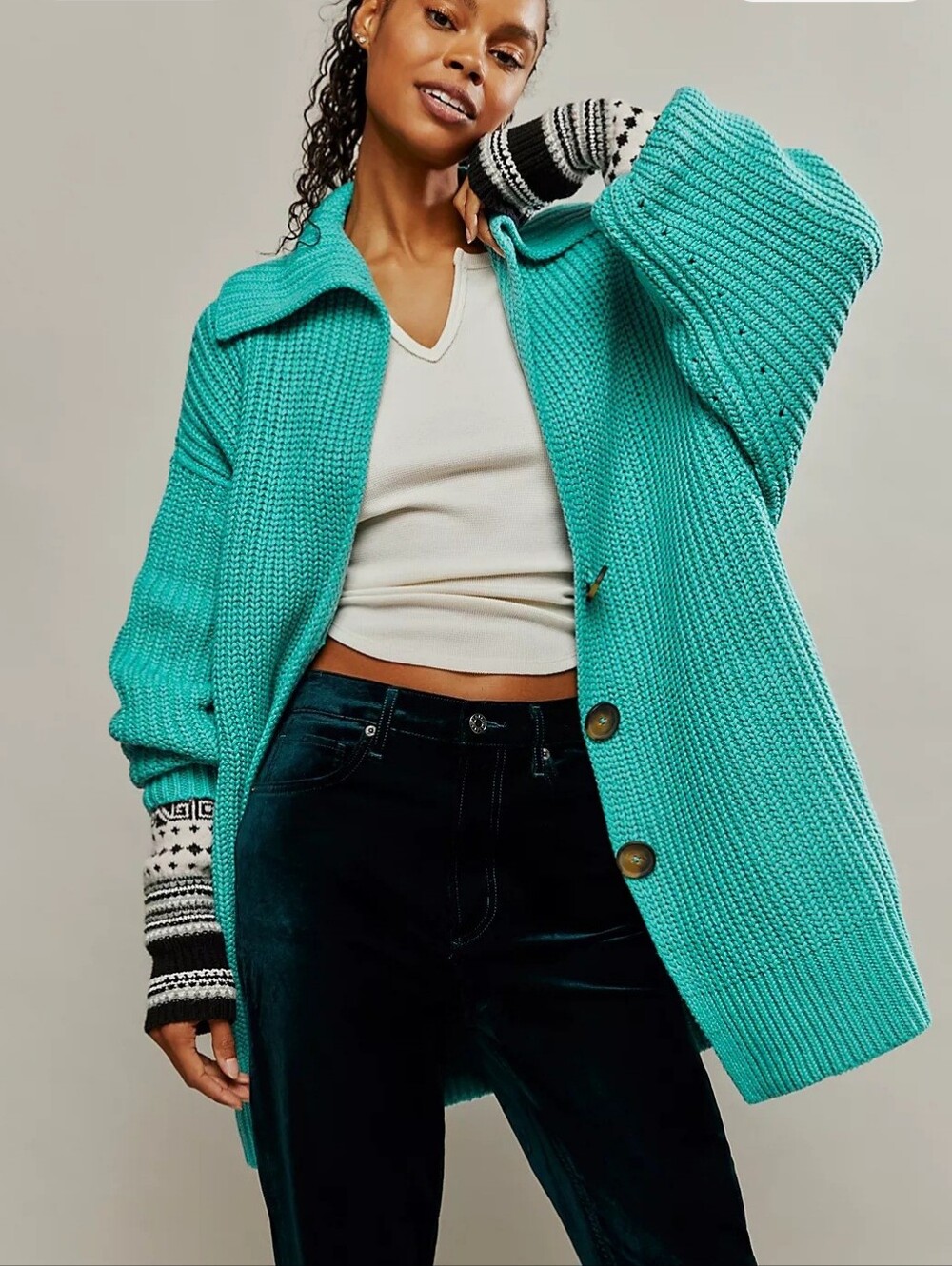 Free People Turquoise Sweater